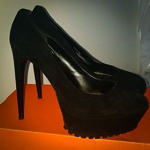 Bebe Suede Platform Pumps